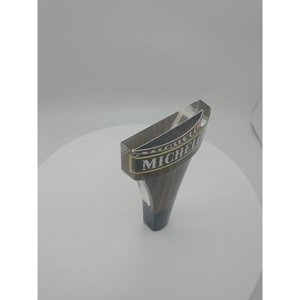 Michelob Beer Tap Handle Vintage Wood Grain Acrylic Wedge Home Bar Draft Pull